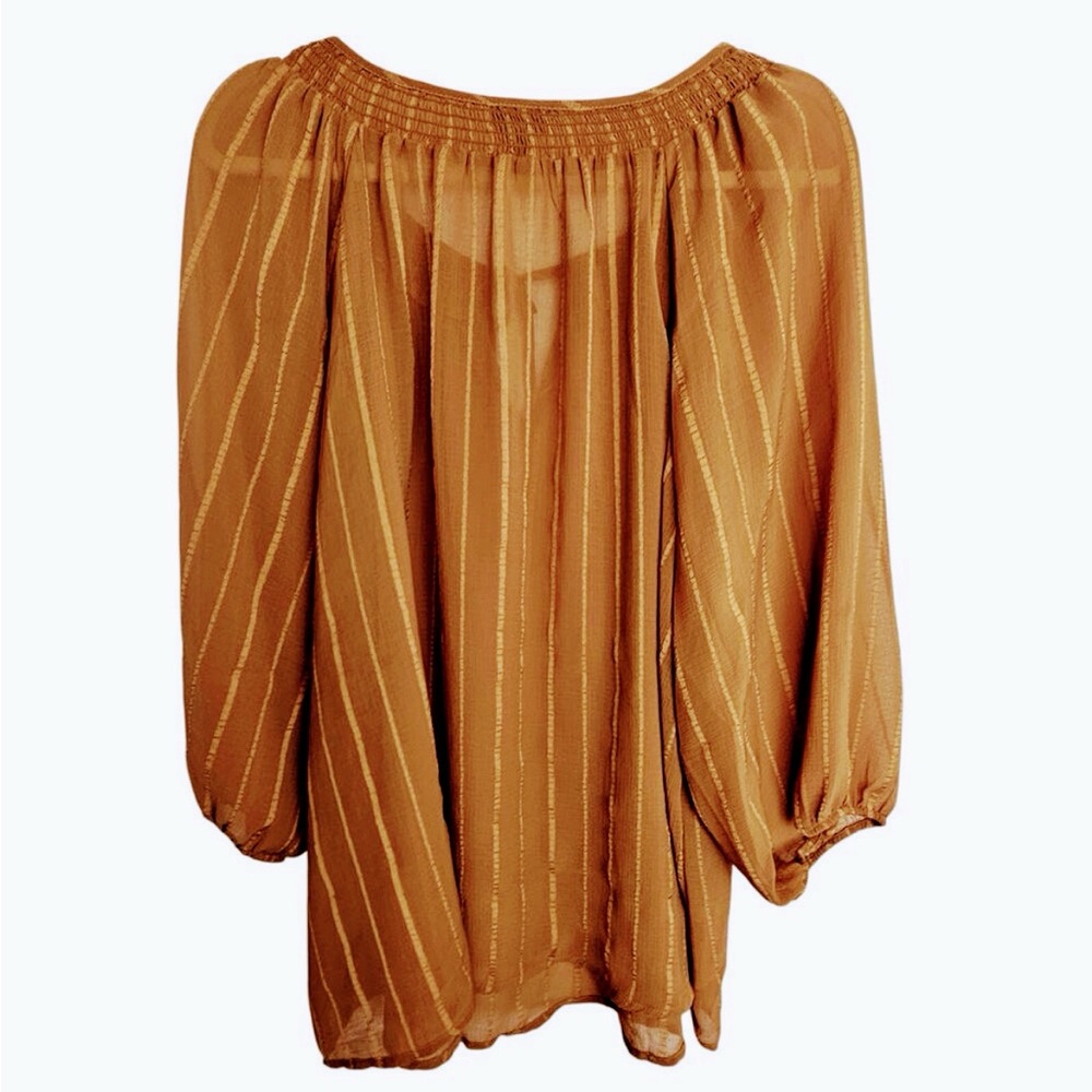 Brown Peasant Ragland Top - Picture 6 of 6